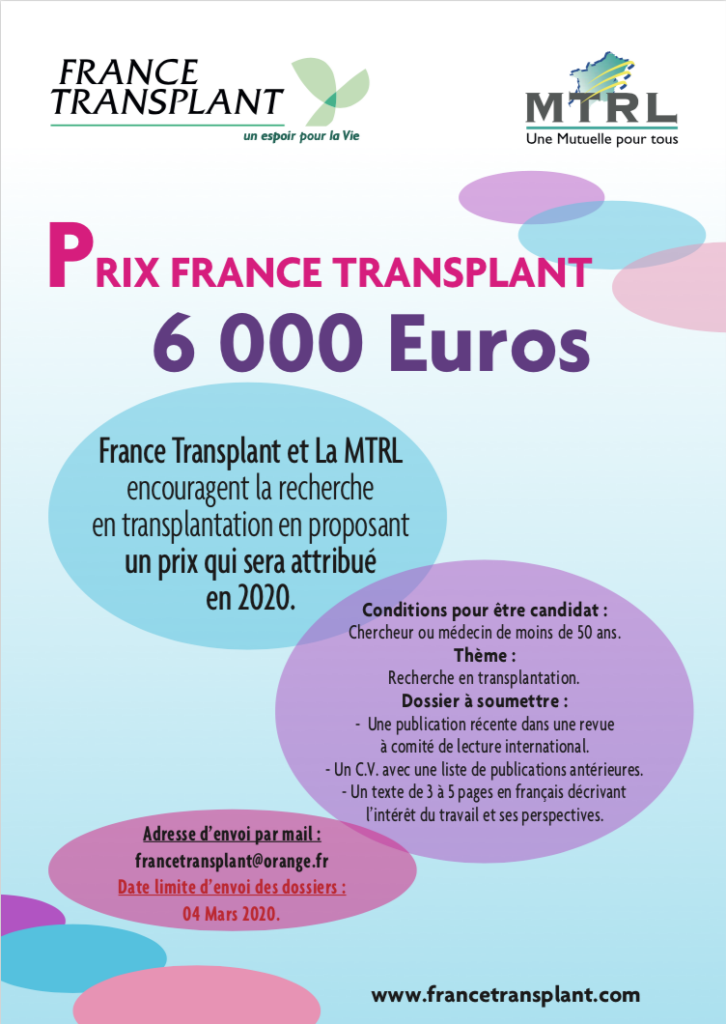 Prix France Transplant 2020